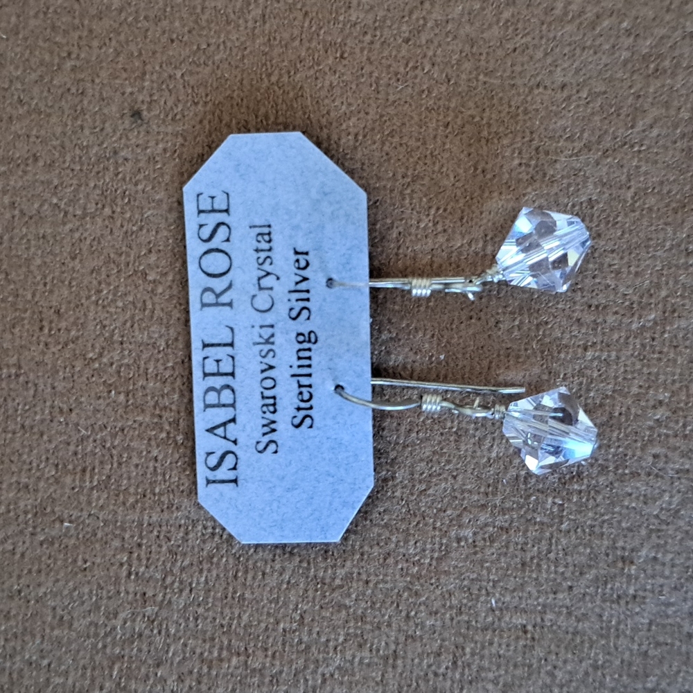 Isabel Rose Swarovski Crystal Sterling Silver drop earrings.